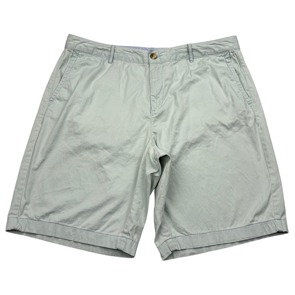LL Bean Shorts Womens 16 Green Favorite Fit Cotton Stretch Bermuda Chino Walking
